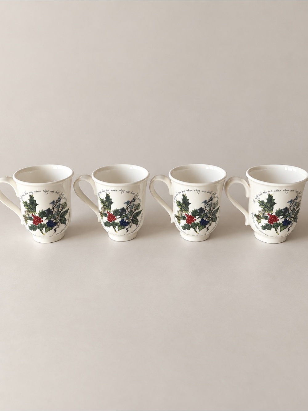 Portmeirion The Holly & The Ivy Christmas Mugs Set of 4
